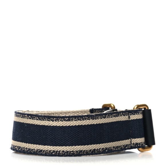 CHRISTIAN DIOR  Canvas Embroidered Book Belt 85 34 Bleu main image 4